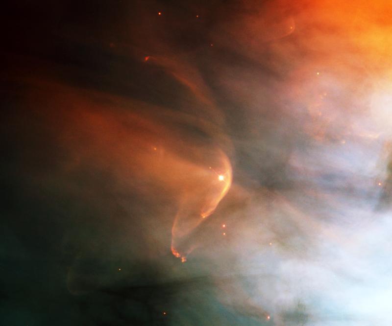 An image of a young star with a bow shock